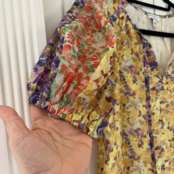 Anthropologie x Current Air floral watercolor print blouse size small romantic - Picture 8 of 17